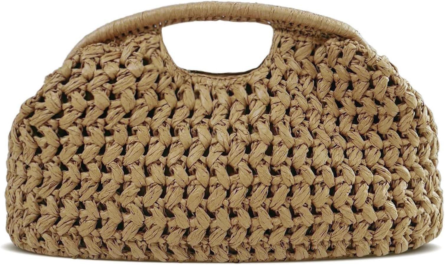 Large Straw Dumpling Clutch Purse for Women,Summer Vacation Beach Hobo Bag,Woven Evening Top Hanl... | Amazon (US)