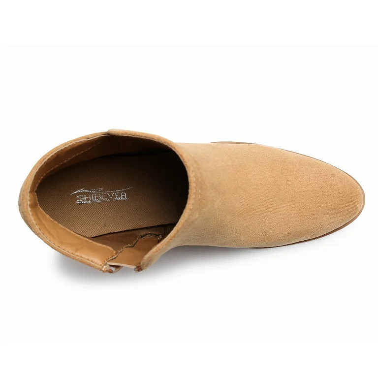 FAMITION Womens Chunky Heel Ankle Boots Faux Suede Booties Dressy Shoes Slip on Side Zippers Poin... | Walmart (US)