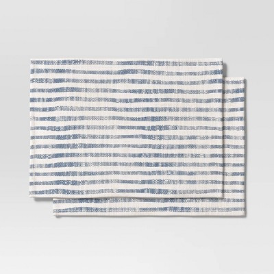2pk Placemat Blue Striped - Threshold\u2122 | Target