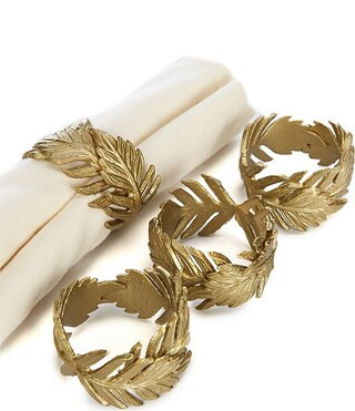 Southern Living Leaf Napkin Rings, Set of 4 | Dillard's | Dillard's