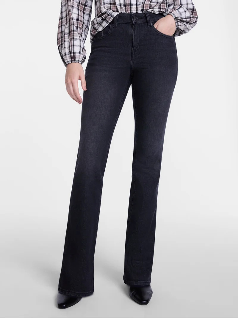 Scenario Women's Mid Rise Bootcut Jeans, Sizes 0-20, 0S-20S, 4L-14L | Walmart (US)