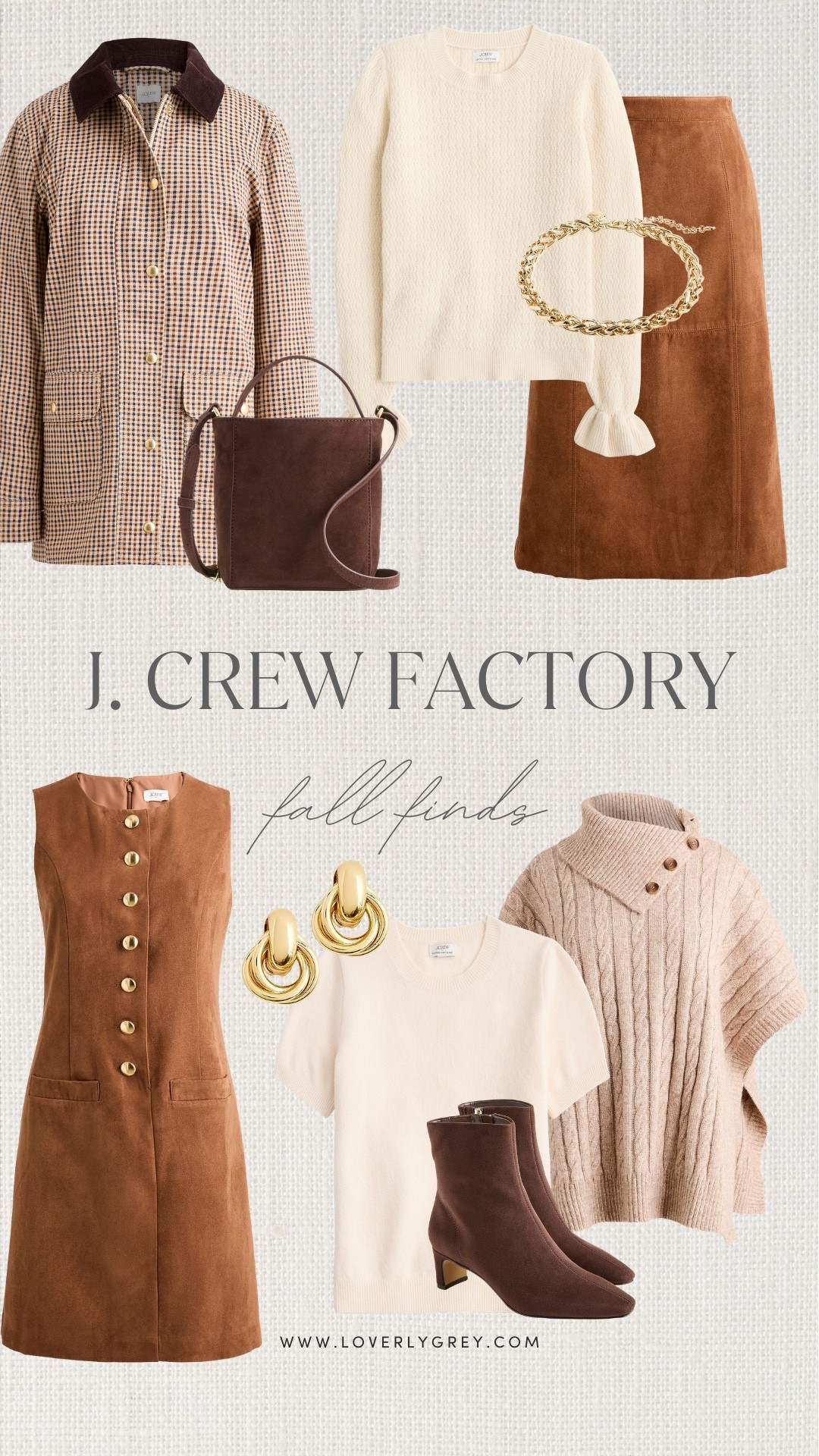 These J.Crew Factory fall finds are SO good. I’m loving the suede skirt, plaid jacket, cream sweater and brown boots for easy preppy fall outfits and classic fall style.

#LTKootd #LTKSeasonal