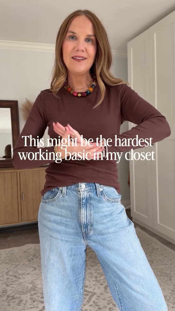 I fear this is one of those basics you buy in one color… and then immediately need EVERY color. 😍

This ribbed long sleeve tee is the definition of a basic but better 🙌 It has a BUILT-IN BRA (yes, really!), comes in so many colors, and is one of those pieces you can wear completely on its own or layer under blazers, cardigans, jackets + sweaters all fall long.

It’s simple, flattering, versatile and basically does the job of TWO pieces. 👏

If you’re building an elevated fall capsule wardrobe, this is the kind of everyday basic that makes getting dressed so much easier.

✨ ribbed long sleeve tee
✨ built-in bra top
✨ fall layering essential
✨ elevated wardrobe basic
✨ fall capsule wardrobe
✨ everyday casual outfit
✨ easy fall outfit ideas

Which color are you grabbing first?! 👀

#FallFashion #FallOutfits #FallWardrobe #FallBasics #CapsuleWardrobe

#LTKmomlife #LTKOver40 #LTKSaleAlert