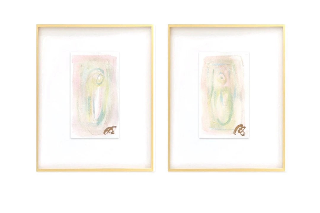Abstract Watercolor Painting, Pair of 5"x7”, Mat Size 11”x14”, Abstract Art, Original Art, ... | Etsy (US)