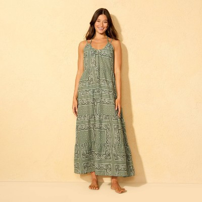 Women's Bandana Print Cover Up Dress - Shade & Shore™ Green XL | Target