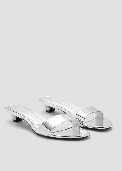 MANGO - Metallic strap sandals silver - 9½ - Women | MANGO (US)