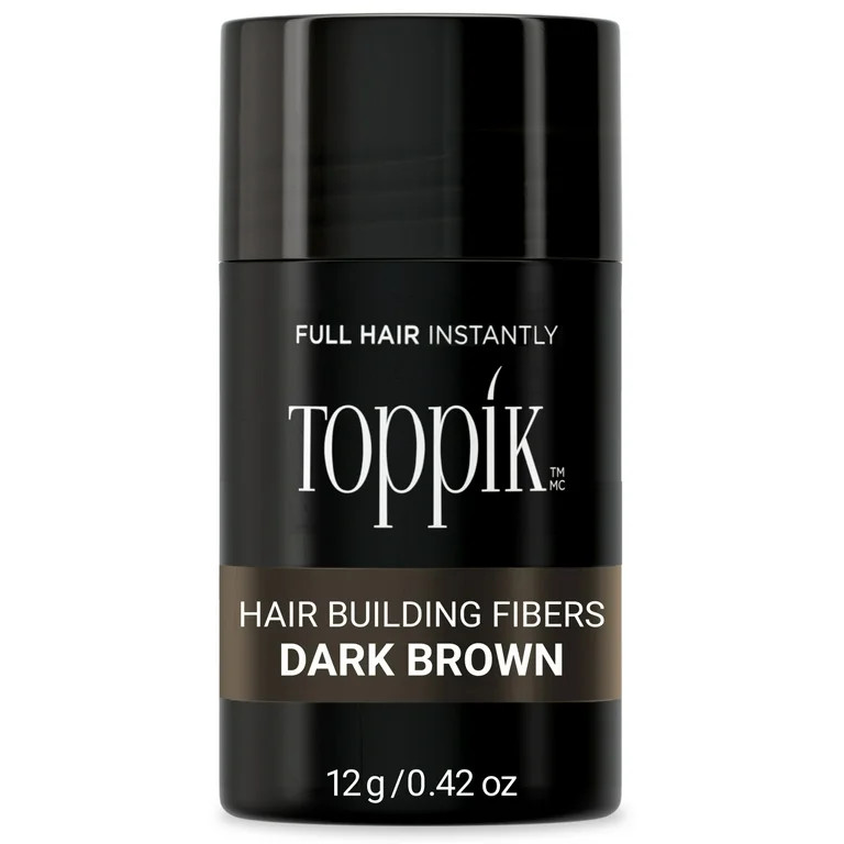 Toppik Hair Building Fibers, Dark Brown, 12g Fill In Fine or Thinning Hair, Instantly Thicker, Fu... | Walmart (US)