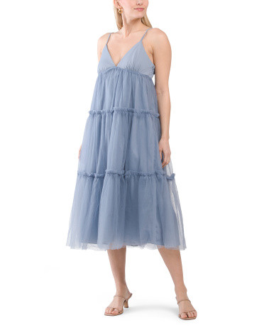 Tulle Contrast Midi Dress | TJ Maxx