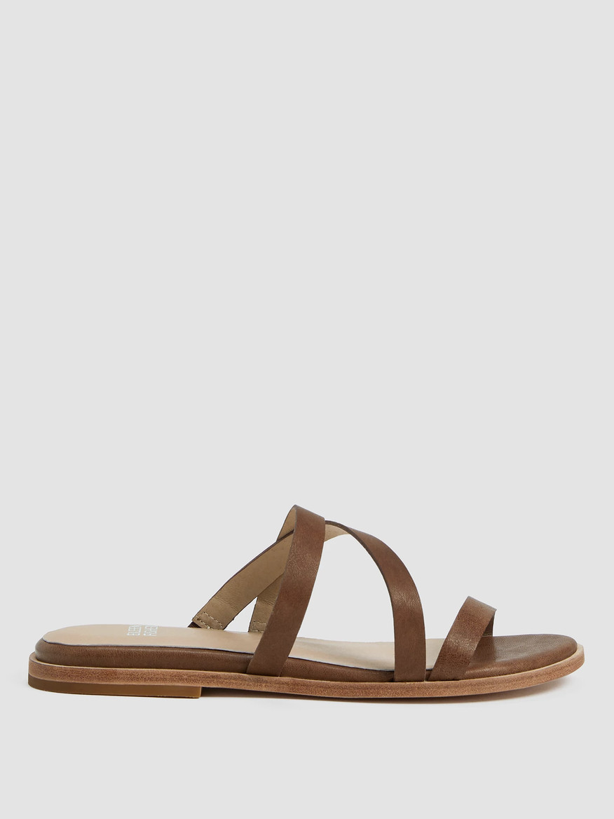 Kira Tumbled Leather Sandal | Eileen Fisher