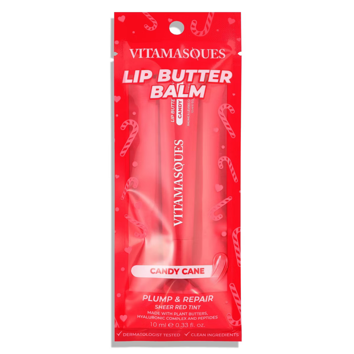 Vitamasques Stocking Stuffer - Candy Cane Lip Butter Balm - Plump & Repair | Target