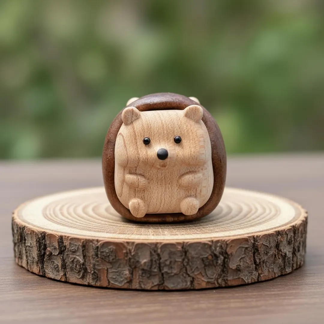 Hand-carved Wood Hedgehog, Small Worry Stone, Zen Desk Pet, Stocking Stuffer, Gift for Her, Minim... | Etsy (US)
