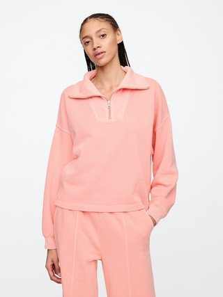 Oversized Quarter-Zip Sweatshirt | Gap Factory
