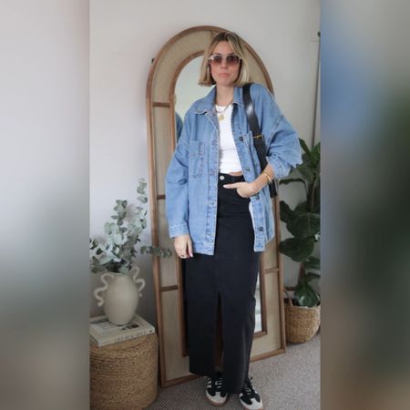 Double denim
Denim skirt 
Denim maxi 
Denim jacket 
Adidas samba 

#LTKSeasonal #LTKeurope #LTKstyletip