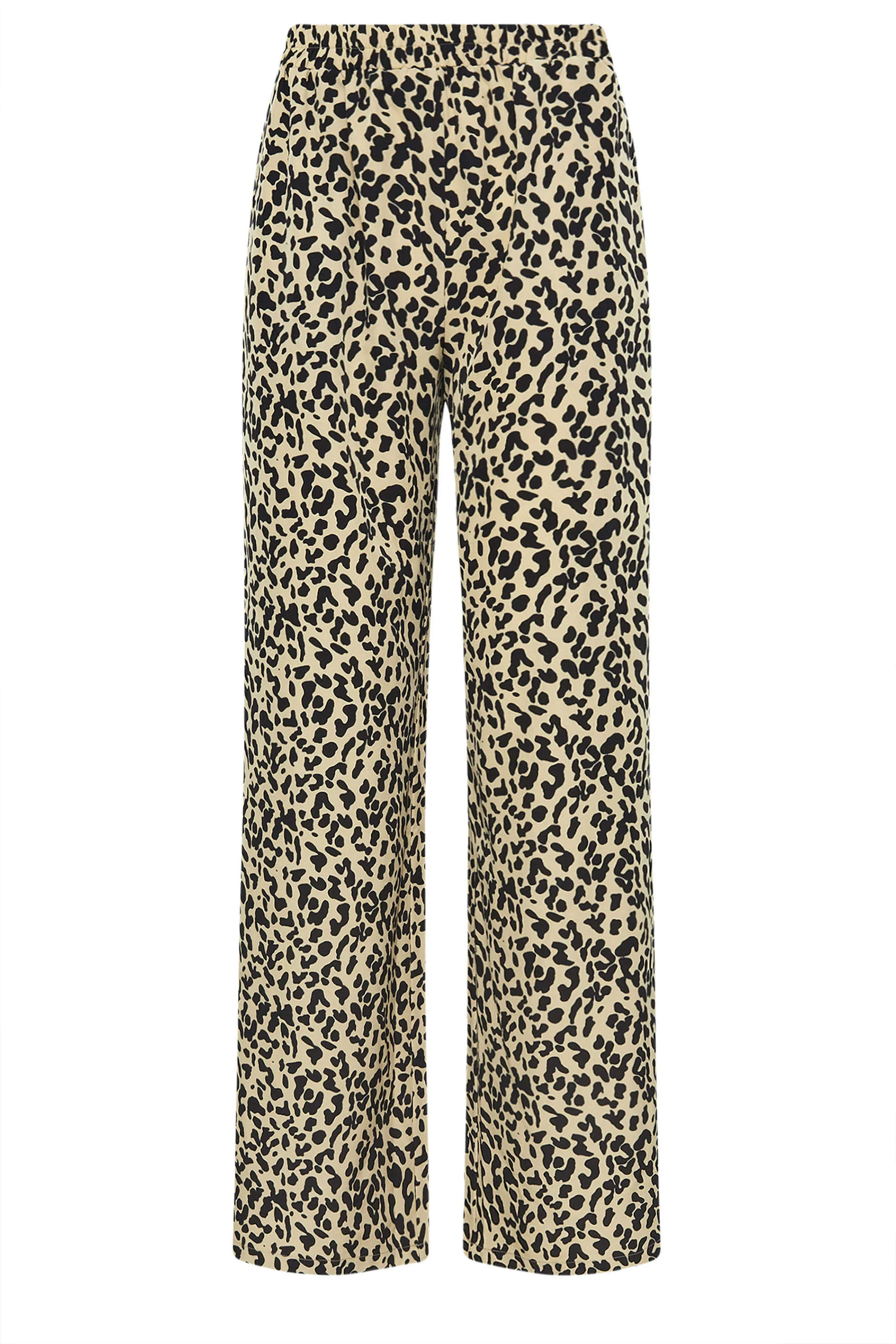 LTS Tall Natural Brown Leopard Print Wide Leg Trousers | Long Tall Sally