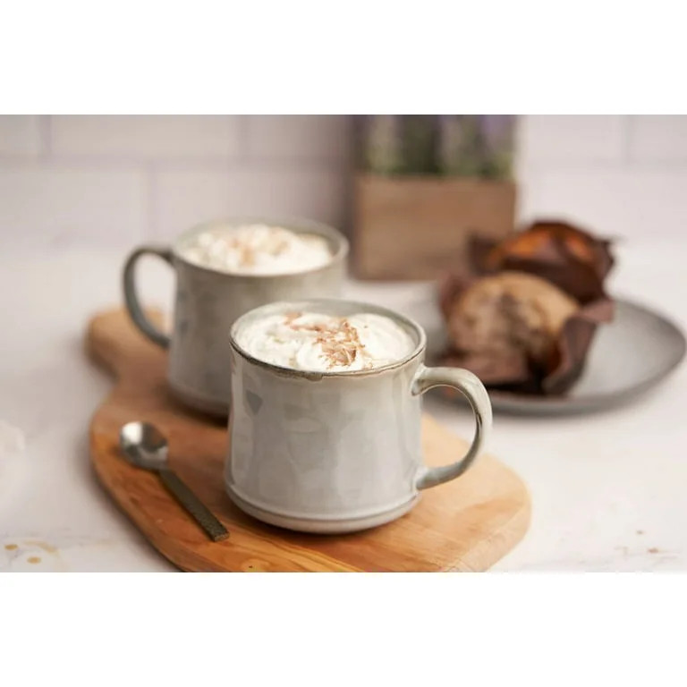 Kook Glazed Ceramic Coffee Mugs, 15 oz, Java/Slate, Set of 2 | Walmart (US)