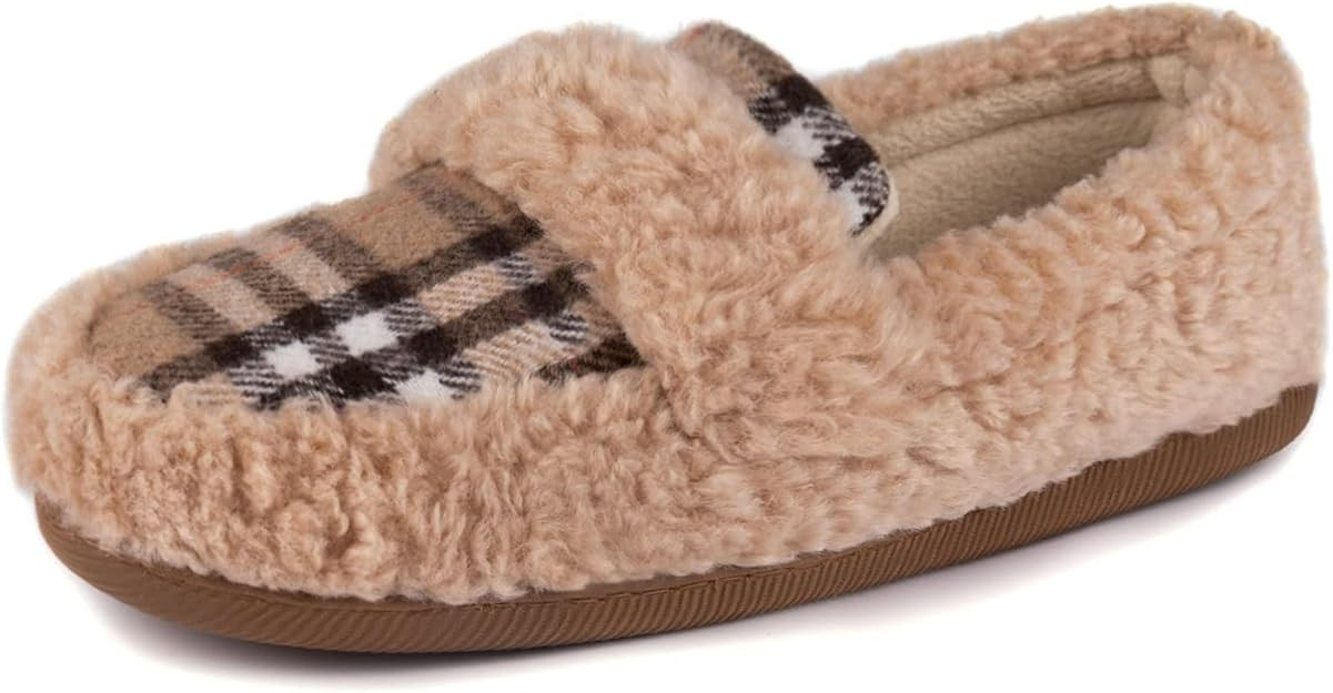 Zizor Women's Fuzzy Loafer Slippers House Shoes with Memory Foam | Amazon (US)