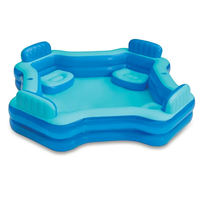 Square Inflatable Deluxe Comfort Family Pool, Blue, Ages 6 and Up, Unisex | Walmart (US)