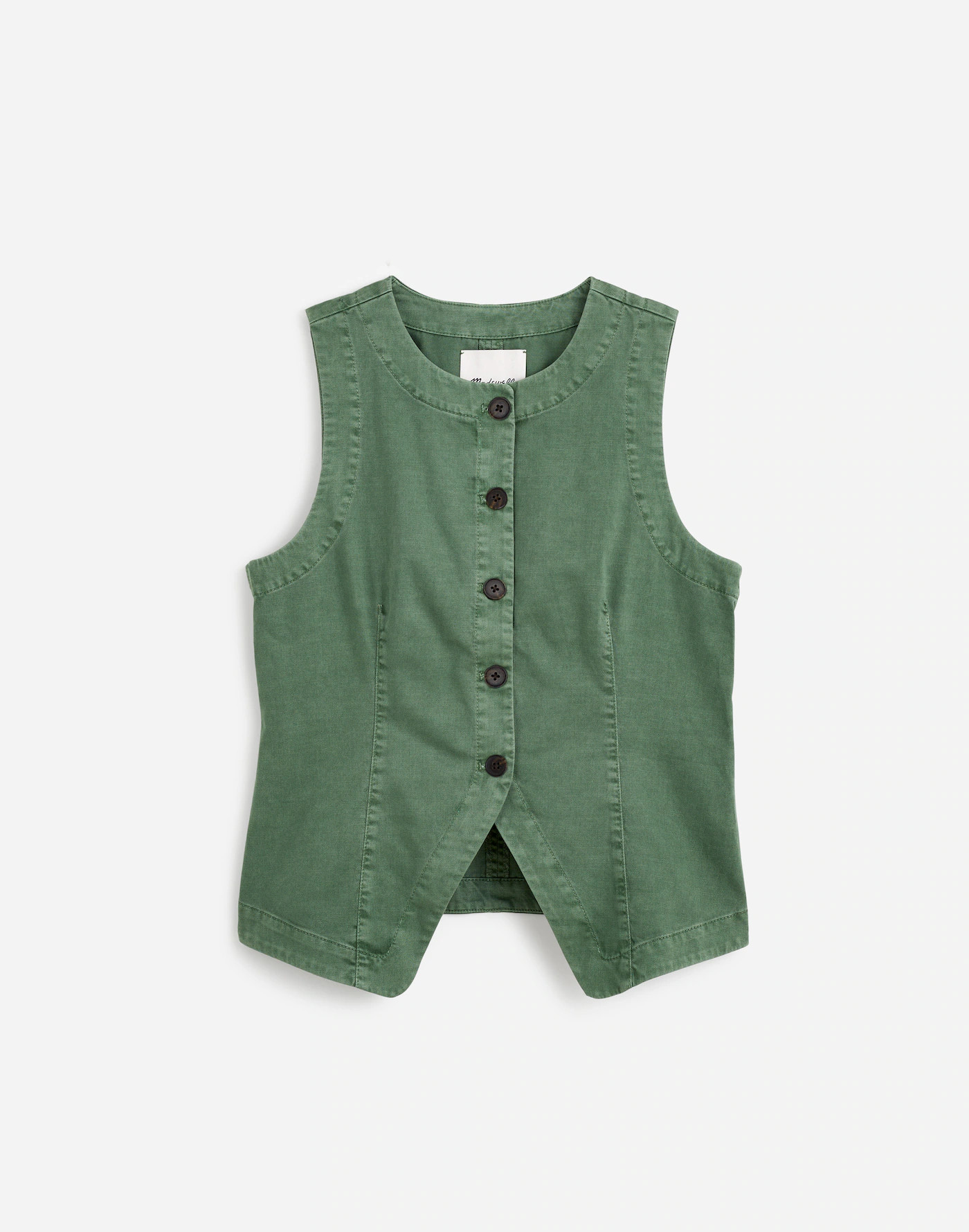 Twill Crewneck Vest in Garment Dye | Madewell | Madewell