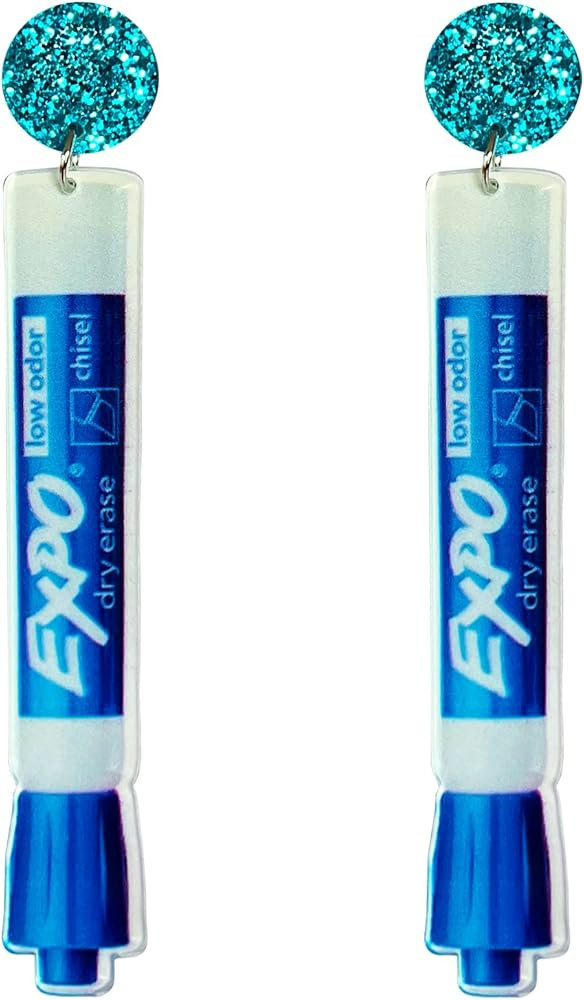 INENIMARTJ Teacher Dangle Earrings for Women, Pencil Earrings, Rainbow Apple Pencil Acrylic Drop ... | Amazon (US)