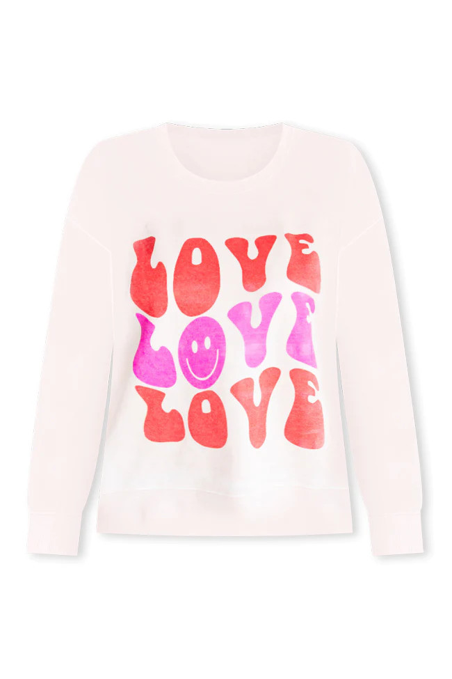 Love Love Love Pale Pink Graphic Sweatshirt | Pink Lily