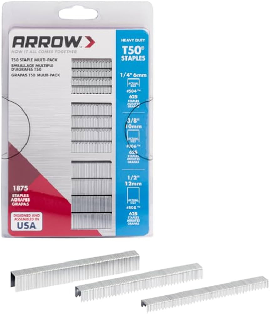 ARROW 50MP T50 Heavy Duty Staples Multipack, Staples for Upholstery, Crafts, General Repairs, Inc... | Amazon (US)