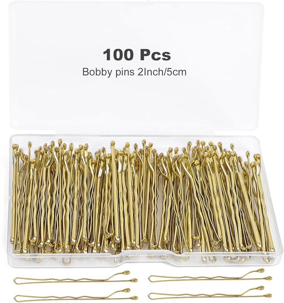 100Pcs Bobby Pins Blonde Hair Pins Kit for Women Girls Kids Premium Wavy Blonde Bobby Pins Hair C... | Amazon (US)