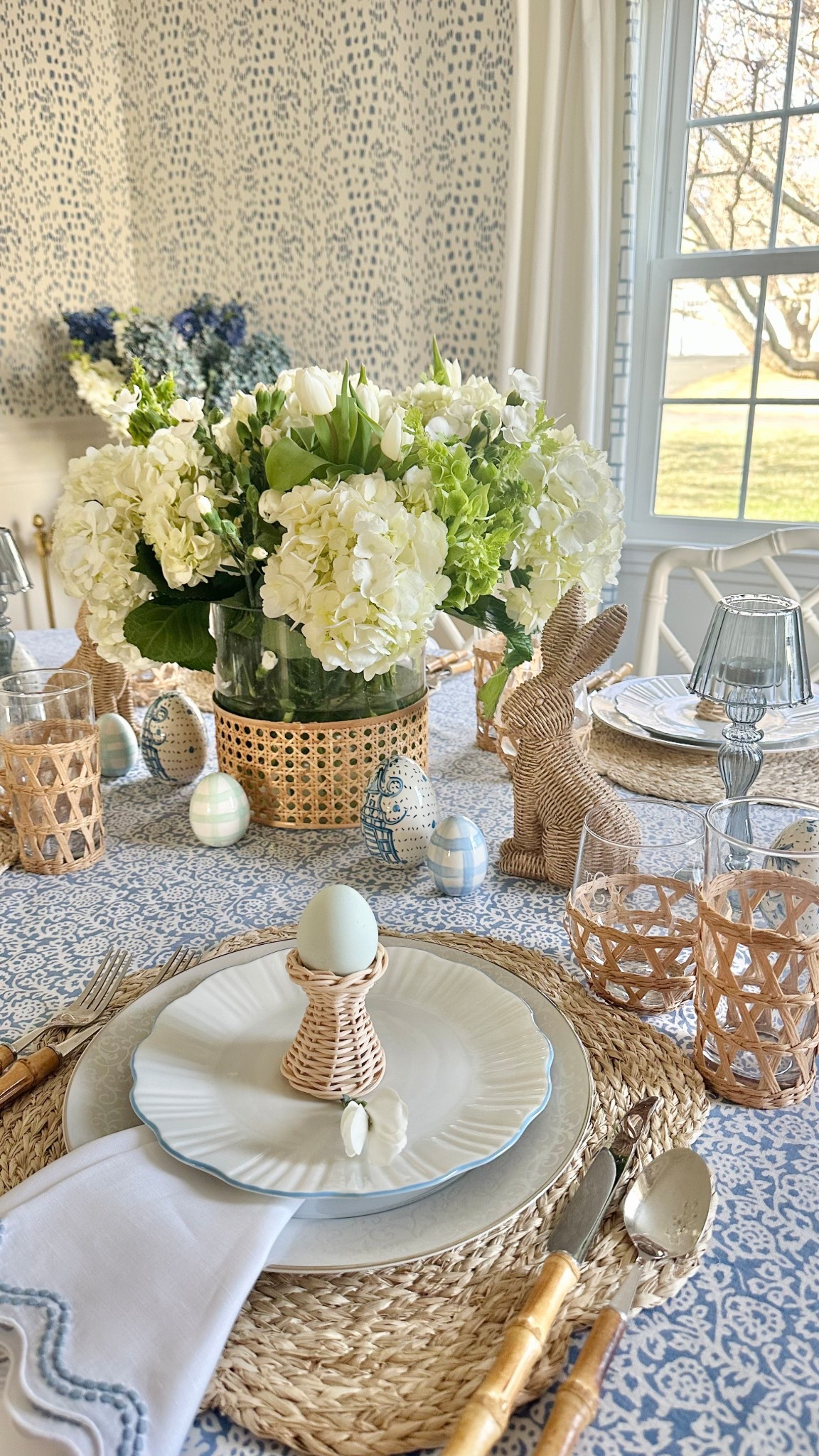 Easter table inspiration 🐣 🐰 🍽️…linking these wicker egg cups, wicker bunnies, chinoiserie eggs, & more

#LTKHome #LTKSeasonal #LTKFindsUnder100
