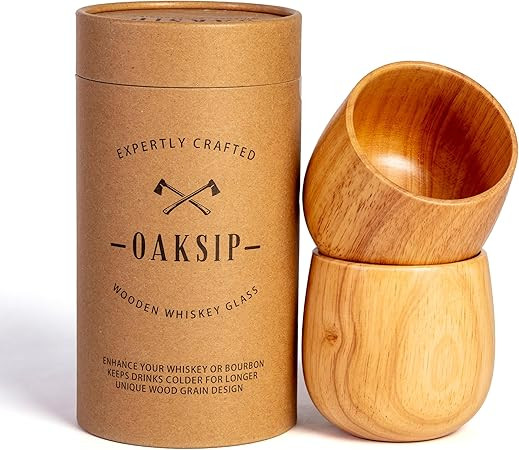 The Original Wooden Bourbon Drinking Glass Bourbon Gifts for Men | Finished Wooden Old Fashioned ... | Amazon (US)