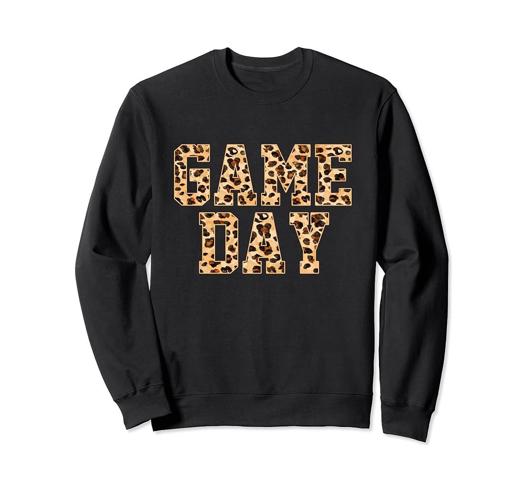 Leopard Game Day Vibes American Football Volleyball Soccer Sweatshirt | Amazon (US)