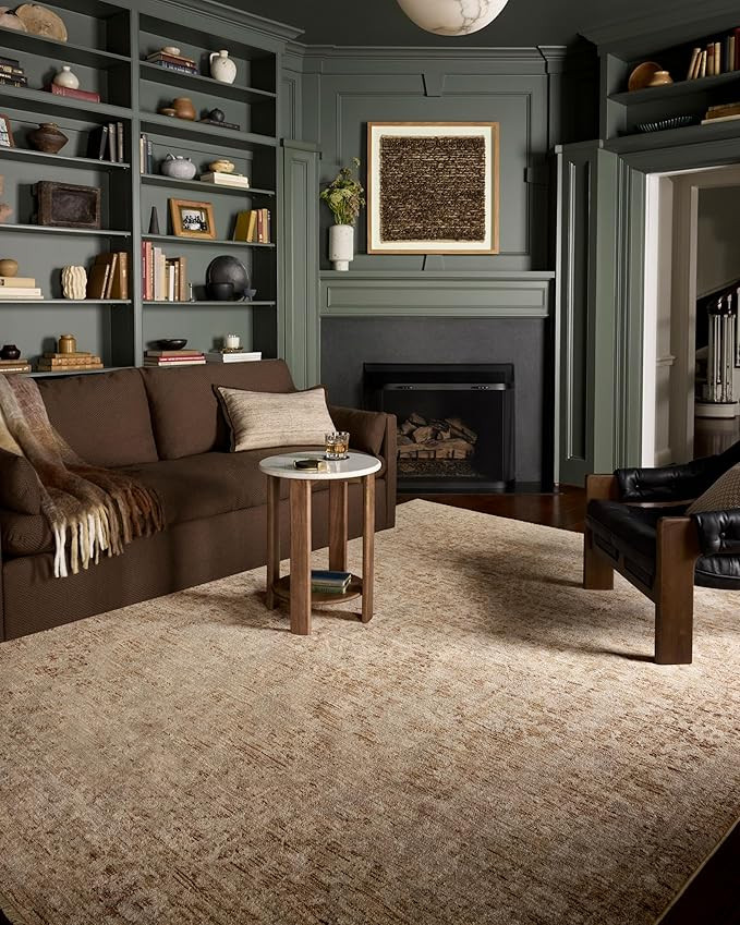 Loloi II Newman Collection NEW-02 Wheat/Natural 7'-10" x 7'-10" Round Area Rug, .37" Pile Height,... | Amazon (US)