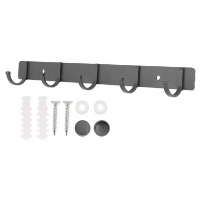 Unique Bargains Bathrooms Coat Rack Wall Hooks for Hanging Hat Rack Towel 12.2"x1.18"x0.12" 1 Pc Gray | Target