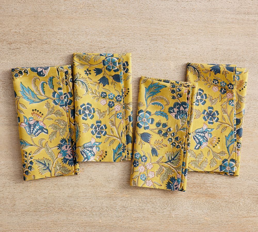 Bette Floral Print Cotton Napkins - Set of 4 | Pottery Barn (US)