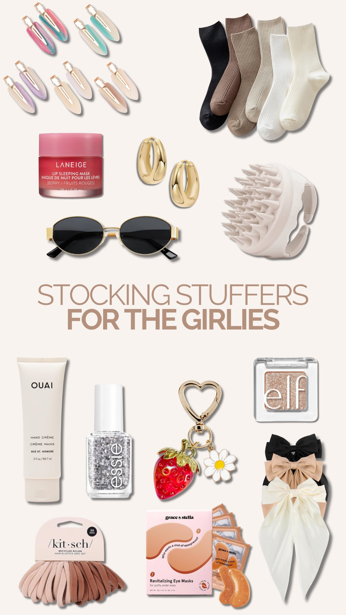 Stocking stuffers made easy 🎁✨ These little luxuries are perfect for the girls in your life—whether it’s your bestie, sister, or even a treat for yourself! From cozy socks to beauty must-haves, I’ve got you covered with budget-friendly picks that feel luxe. 💖 Tap to shop and get those stockings stuffed in style! #ltkholiday #ltkbeauty #ltkunder50

#LTKGiftGuide #LTKBeauty #LTKStyleTip