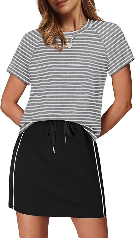 Sampeel 2 Piece Sets for Women Skirt Sets Summer Outfits Womens Clothing Set Travel Workout Skort... | Amazon (US)