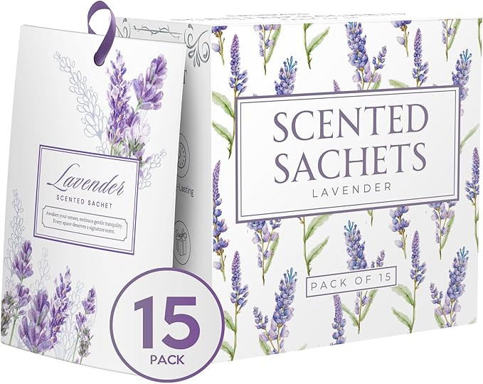 15 Pack Lavender Sachets for Drawers and Closets, Scented Sachets for Drawers, Closet Freshener S... | Amazon (US)