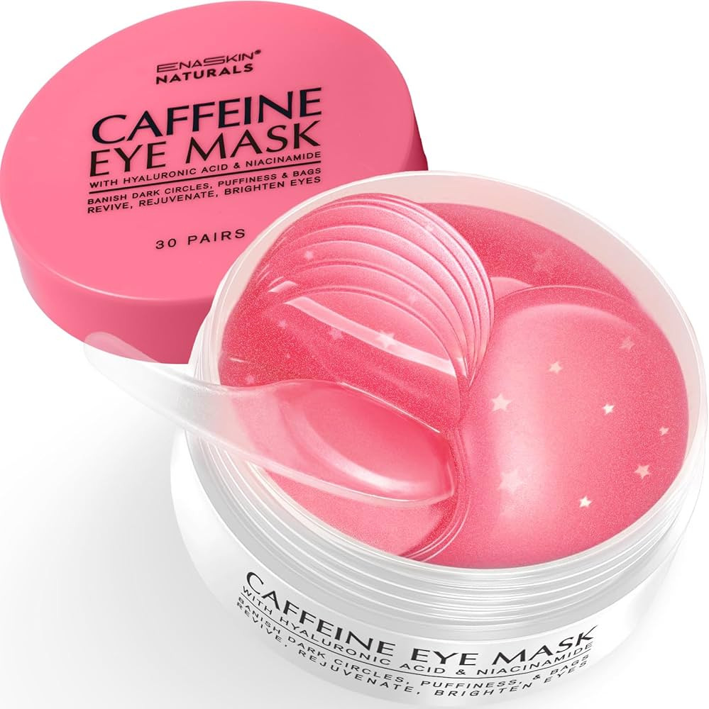 Enaskin Naturals Brightening Eye Masks: 30 Pairs Caffeine Under Eye Patches for Dark Circles and ... | Amazon (US)