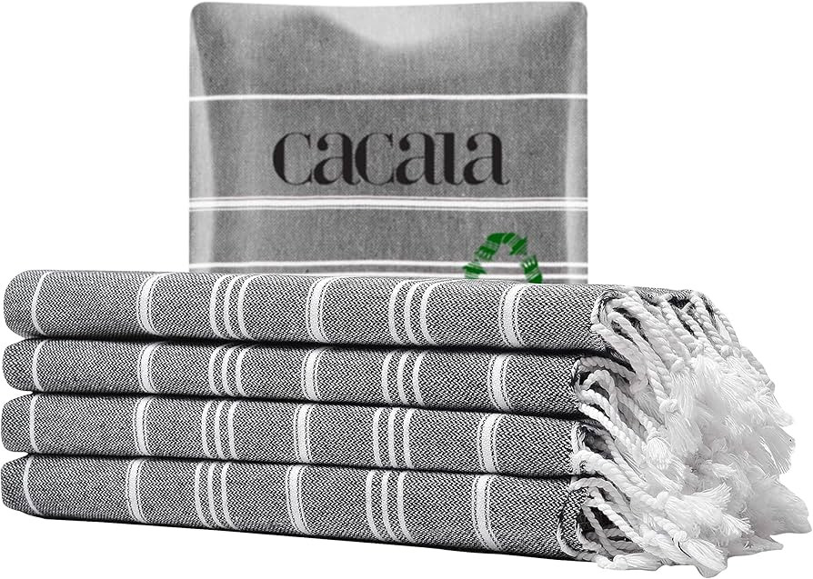 Cacala Turkish Hand Towels with Hanging Loop (23 x 36) Set of 4-100% Cotton Kitchen Towel Quick D... | Amazon (US)