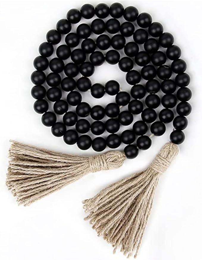 KitWinner Farmhouse Wood Beads Garland, Rustic Farmhouse Table Decor Wood Curtain Beads w/Tassels... | Amazon (US)
