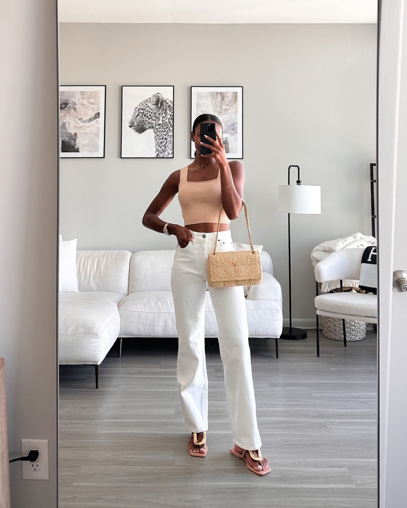Summer date night outfit, Abercrombie jeans, Jeffrey Campbell sandals, YSL bag, raffia bag, Amazon tank, white jeans

#LTKunder50 #LTKSeasonal #LTKshoecrush