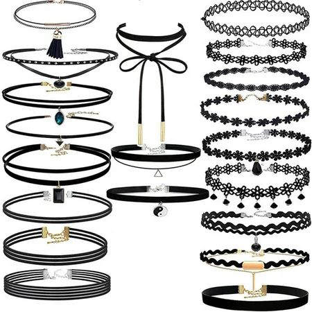 20pcs Velvet Choker Necklaces for Women Black Choker Necklaces for Teen Girls Girls Velvet Ribbon Collar Necklaces Classic Vintage Style | Walmart (US)