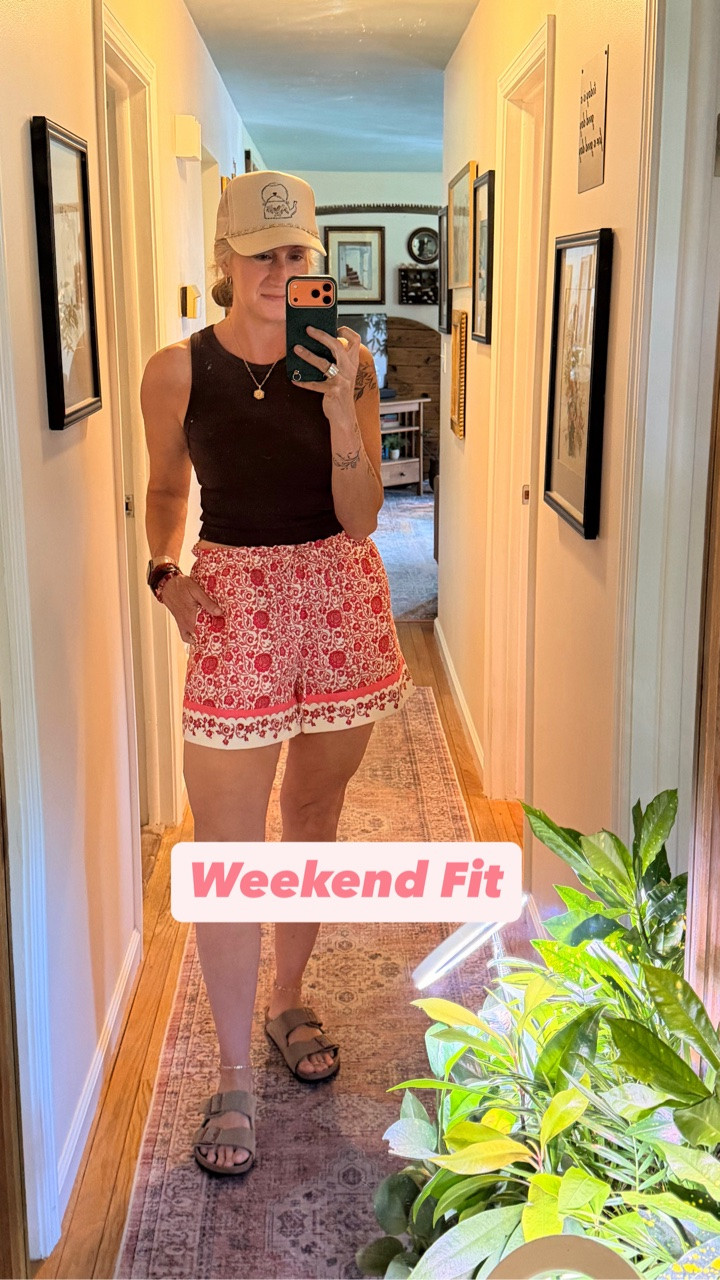 This was actually yesterday’s outfit, but it was too cute not to share.

A pair of summer print shorts, a brown cropped muscle tank, & the cutest trucker hat that my daughter made for me. ❤️

The only thing I couldn’t decide on? Jelly slides or my tried-and-true Birks. 😂

It was one of those sunshine-and-happiness kind of days. Running around, enjoying the weather, & taking full advantage of a beautiful weekend before the final stretch of the school year.

LTK: https://www.shopltk.com/explore/Teacher_Fits_by_Lora

#LTKStyle #TeacherStyle #FreePeopleStyle #BirkenstockStyle #TargetStyle

#LTKgrwm #LTKootd #LTKSeasonal