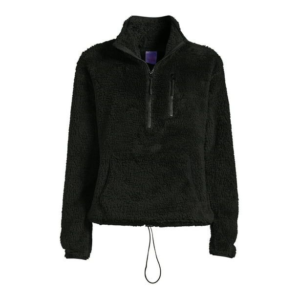 No Boundaries Junior's Plush Quarter Zip Pullover - Walmart.com | Walmart (US)