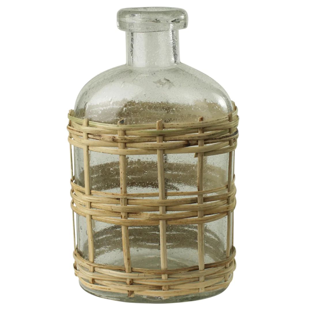 SMALL RATTAN GLASS BOTTLE | Cooper at Home