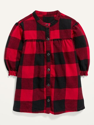 Long-Sleeve Plaid Flannel Dress for Baby | Old Navy (US)