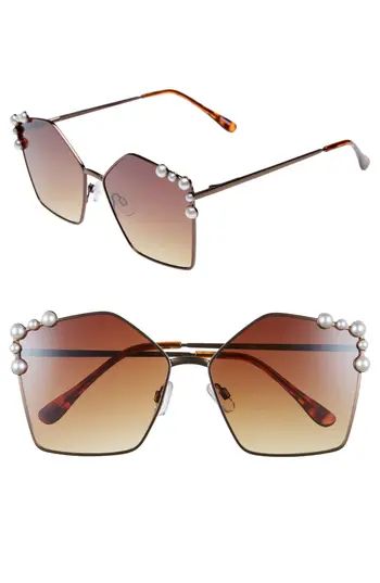 Women's Bp. 60Mm Imitation Pearl Geometric Sunglasses - | Nordstrom