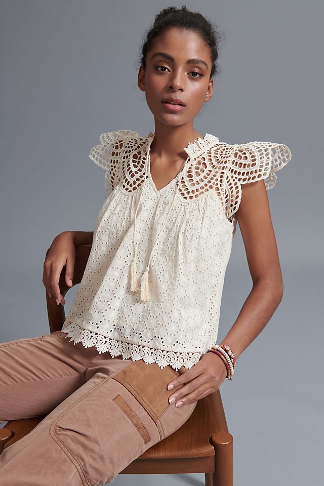 Charlize Eyelet Lace Blouse | Anthropologie | Anthropologie (US)