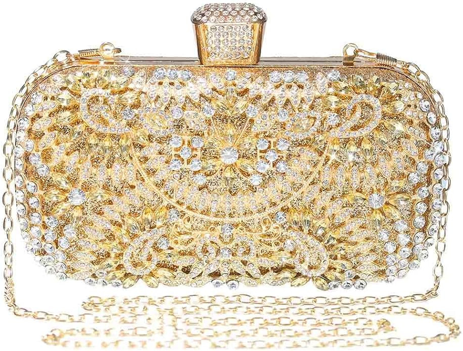 Yokawe Womens Crystal Evening Clutch Bag Bridal Wedding Purse Rhinestone Party Prom Handbag | Amazon (US)