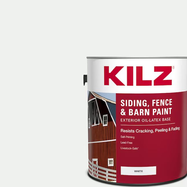 KILZ Barn and Fence Matte White Latex Exterior Paint (1-Gallon) | Lowe's