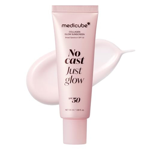 medicube No Cast Just Glow Collagen Sunscreen | SPF 50 Broad Spectrum Face Sunscreen | Lightweigh... | Amazon (US)