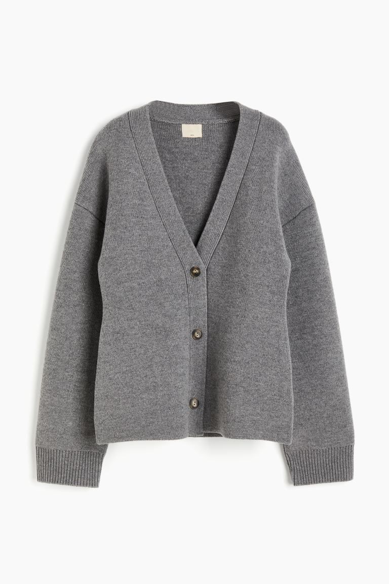 Wool Cardigan - Gray melange - Ladies | H&M US | H&M (US + CA)